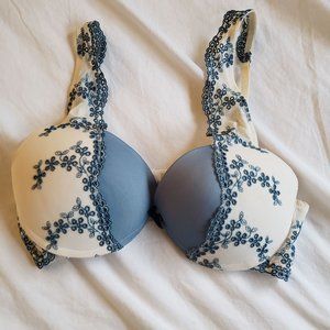 Blush Cream/Blue Bra 34C